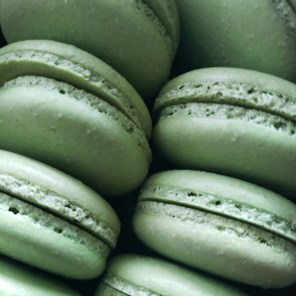 24 French macaron olive green shells,no filling(for 12 macaroons)baby shower,wedding favor,baptism,bridal shower,macaroons,birthday party