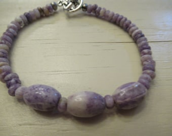 Lepidolite Bracelet, Gemstone Bracelet, Purple Jewelry, Women's Accessories, Gift for Her