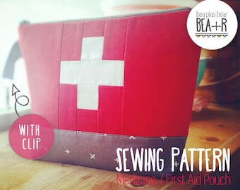 Medicine Tote Sewing Pattern – First Aid Pouch PDF – Zipper Bag with Embroidery – Beginner Friendly – Fat Quarter Friendly