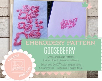 Gooseberry Pink Pyrex Embroidery Pattern – Vintage-Inspired Digital Download