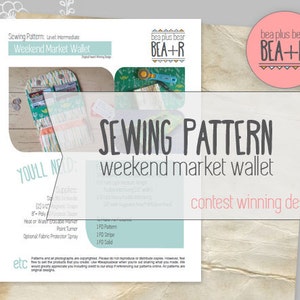 Weekend Market Phone Wallet Sewing Pattern // Clutch / Phone Pouch / Pocketbook / All-in-one / Fat Quarter Project / PDF / Download image 2