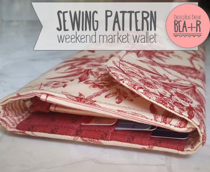 Weekend Market Phone Wallet Sewing Pattern // Clutch / Phone Pouch / Pocketbook / All-in-one / Fat Quarter Project / PDF / Download image 5
