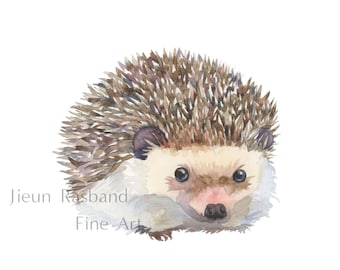 baby Hedgehog -instant print, printable art, animal print art,nursery decor, wall art, watercolor