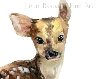 Dear Deer- instant download, printable art, watercolor, baby animal, deer, nursery art, wall art