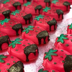 Dark Chocolate Dipped Covered Strawberry Bath Bomb Strawberries