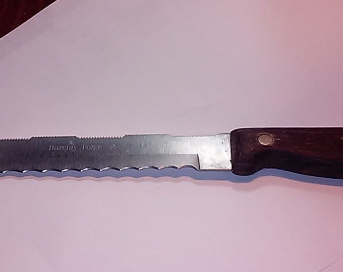Barclay Serrated Double Edged Knife With Fork Tines,vintage