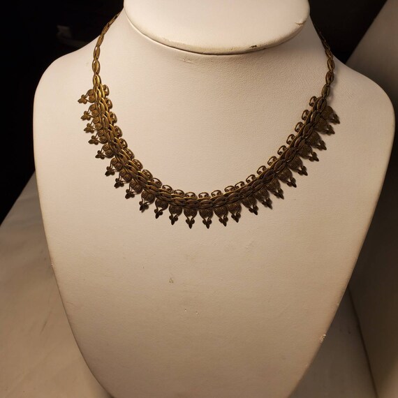 Authentic stunning Victorian brass pendent necklac