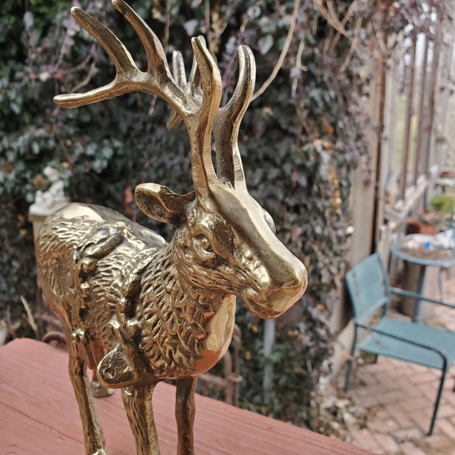 Vintage Large 10' Tall Brass Christmas Reindeer Metal Etsy
