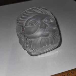 Vintage Mikasa Frosted Glass Santa Votive, santa decor,Christmas decor,holiday votive,santa votive,Christmas votive,Christmas collectibles
