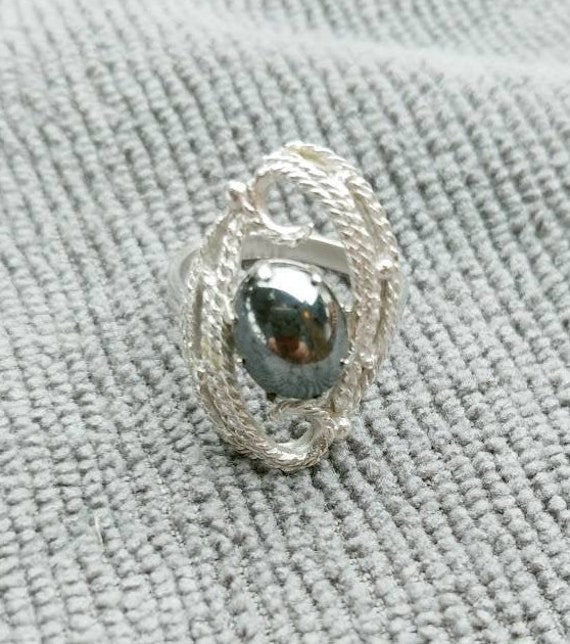 Vintage Silver Tone adjustable ring by Sarah Cove… - image 6