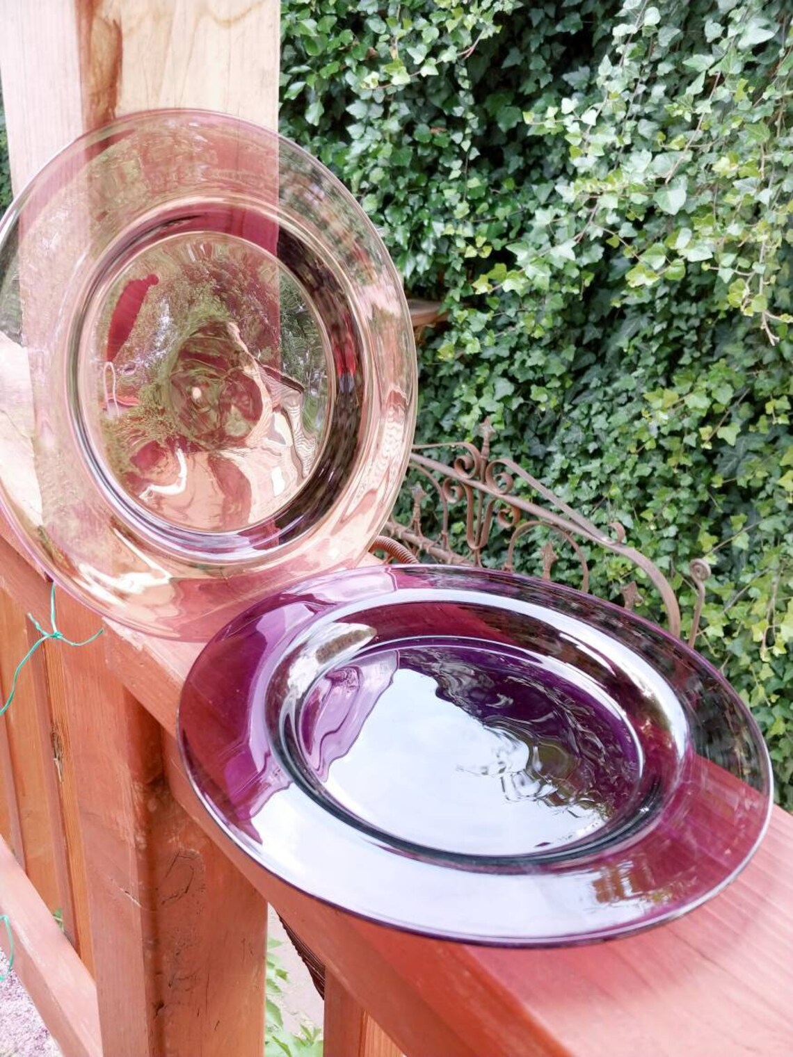 Amethyst Blown Glass Salad Plates Set of 3 Purple Glass Etsy