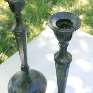 Gatco Solid Brass set of 2 candlestick holders, Candle Holders,Home Decor,table decor, Hollywood Regency, Mid Century Boho Design