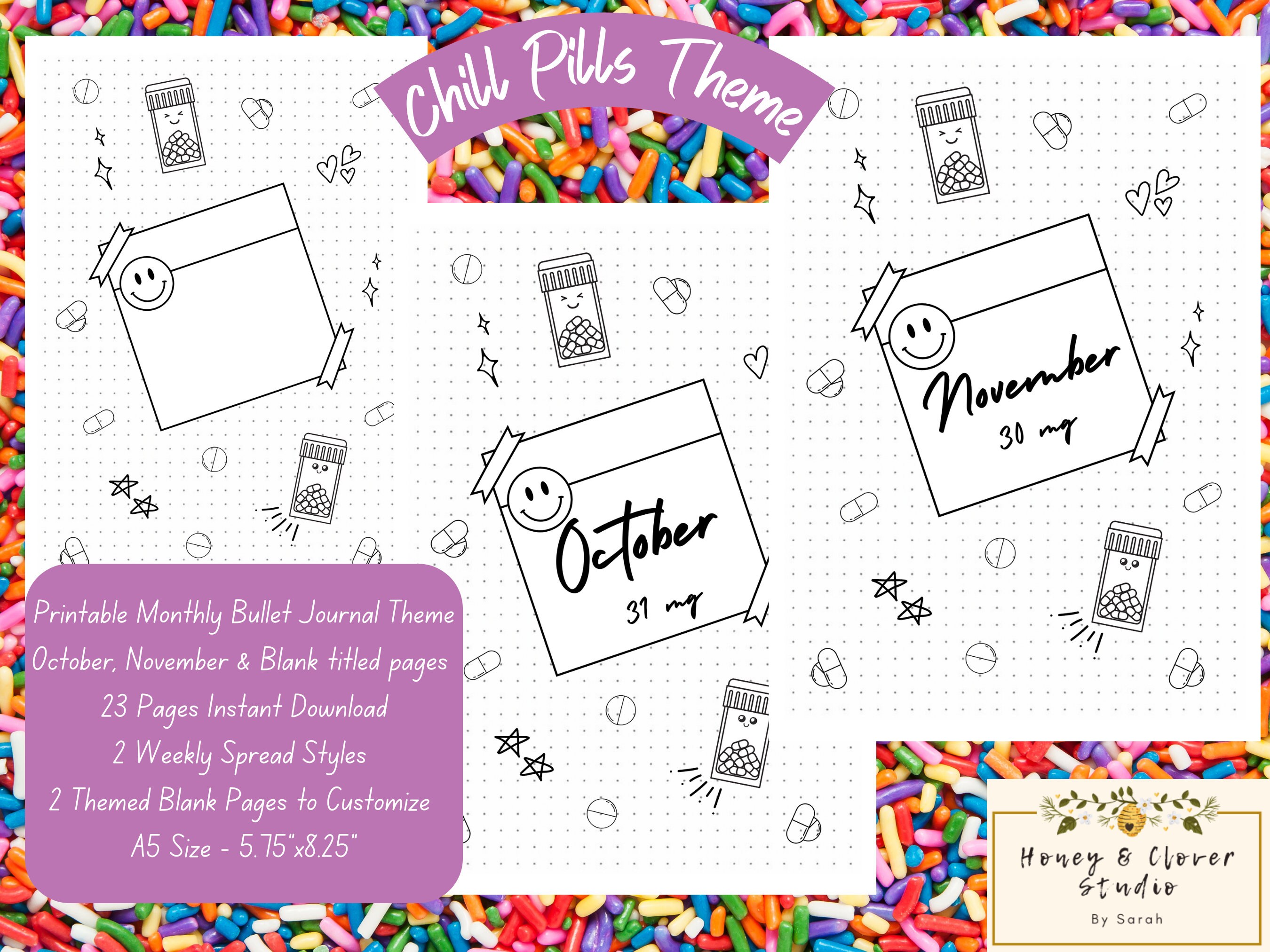 Bullet Journal Printables Bullet Journal Theme Habit - Etsy