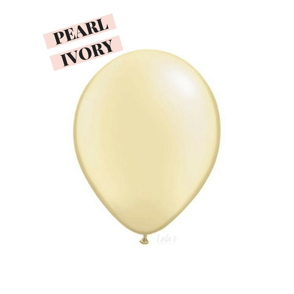 Pearl Ivory balloons | 11 inch solid latex balloons