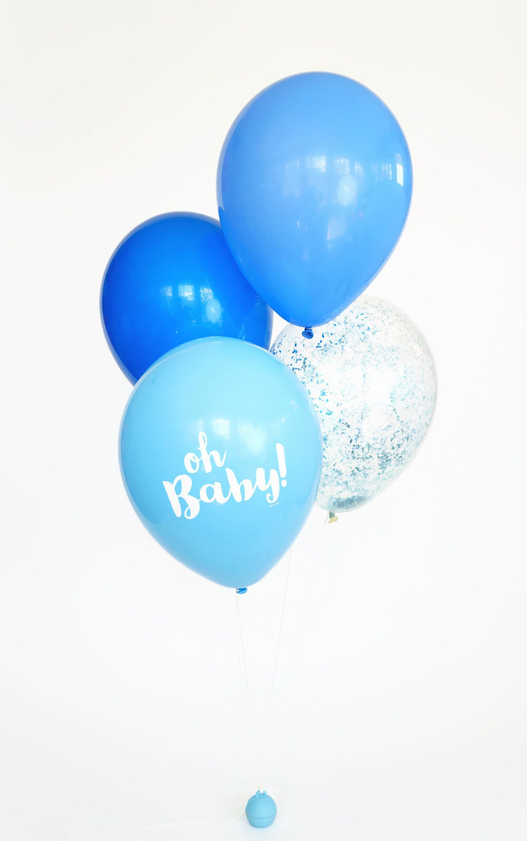 Oh Baby Blue Balloon Bouquet Baby Boy Blue Lettered Etsy