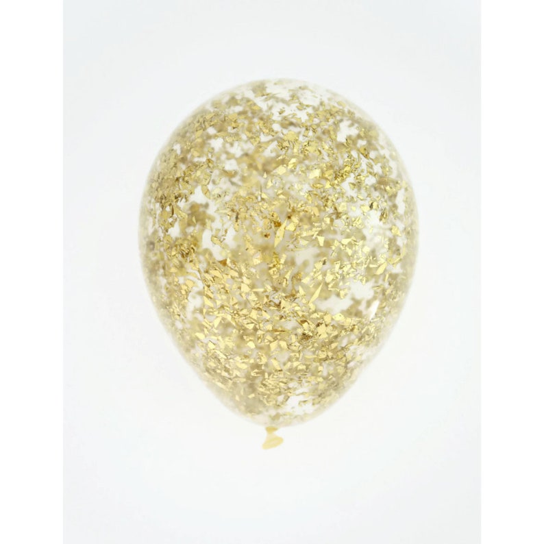 Gold Glitter Confetti Balloon | 11 inch, 16 inch, 18 inch, 36 inch or 5 inch gold glitter confetti balloon