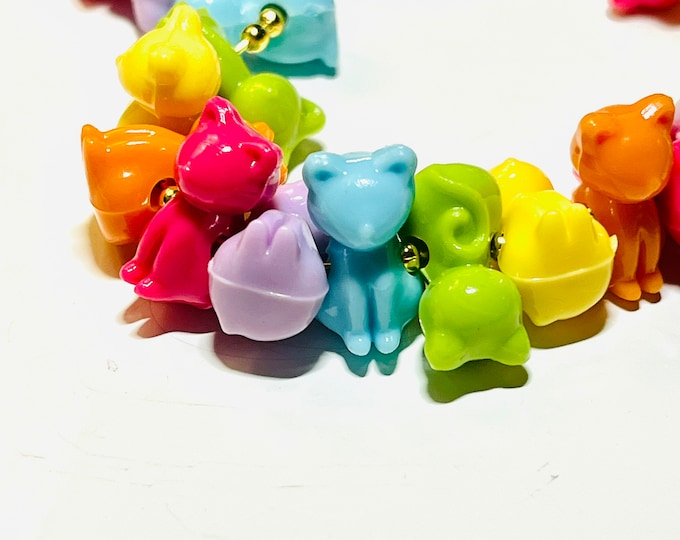 Rainbow Cat necklace cats whimsical jewelry cat lover jewelry LGBTQ pride necklace queer jewelry