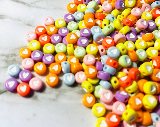 Tiny rainbow heart friendship beads set of 25 friendship bracelets swiftie bracelets diy jewelry making fun cute whimsical beads