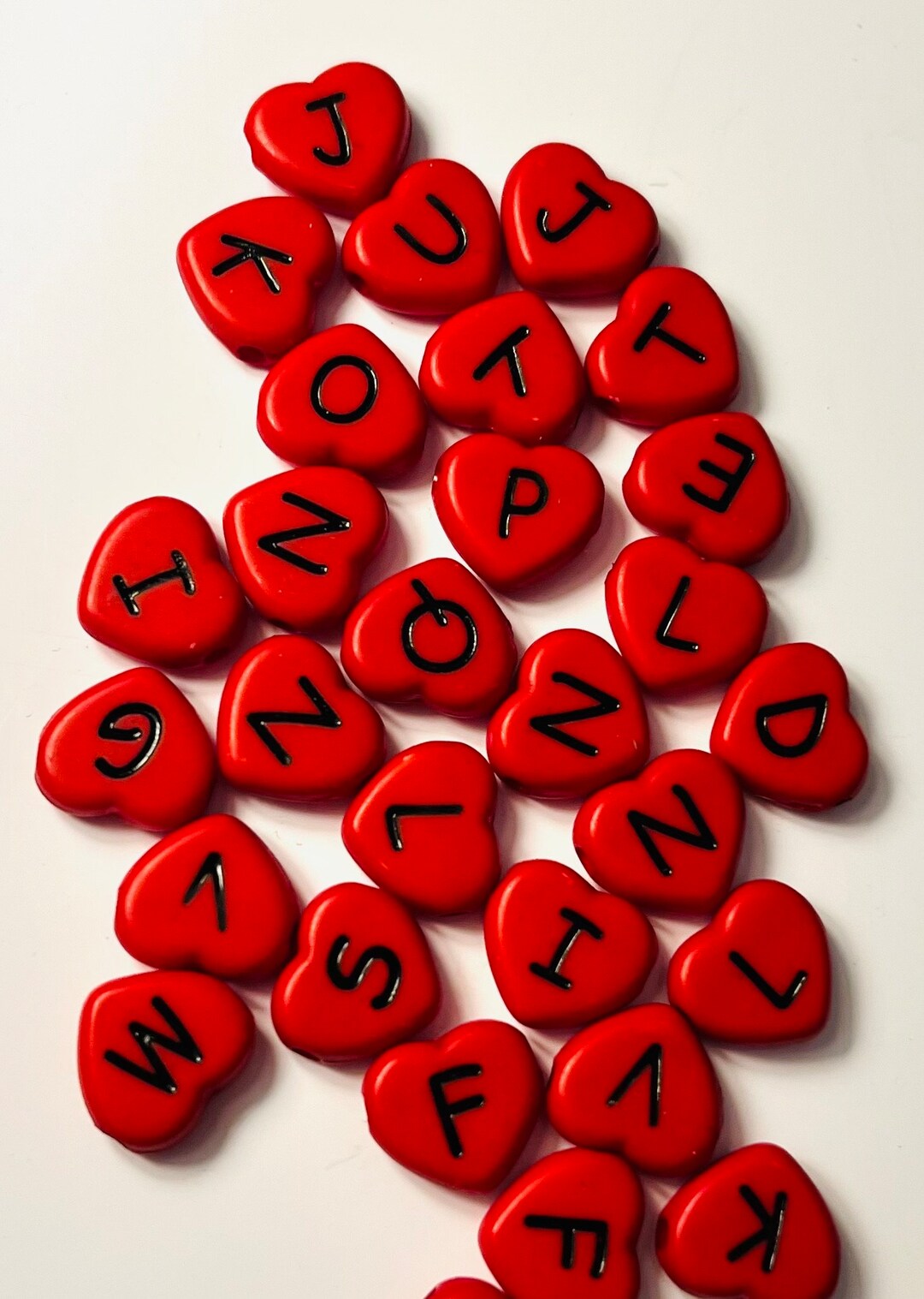RED Alphabet ABC Beads Rainbow Letters Name Beads Initial Words Spacer ...