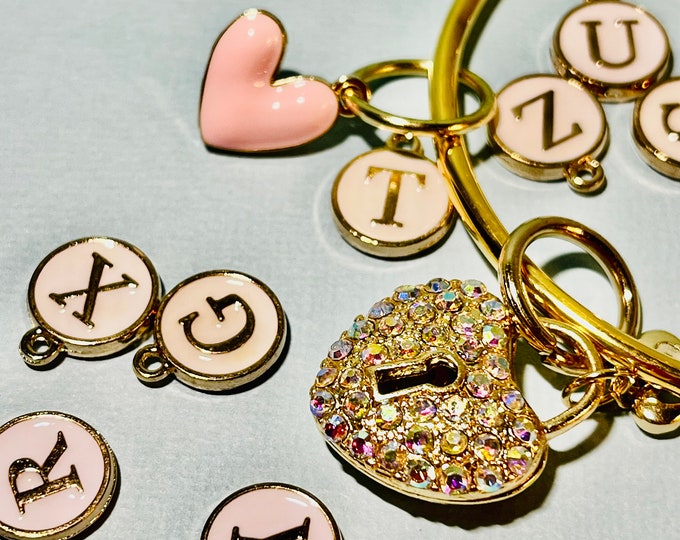 Charm bangle bracelet initial jewelry personalized custom initial heart bee daisy flower charms exaggerated statement great fidget fidgeting