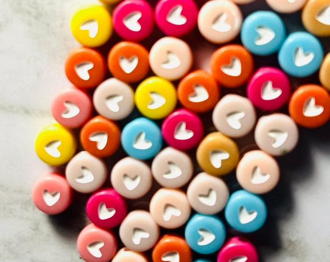 Tiny heart friendship beads set of 25