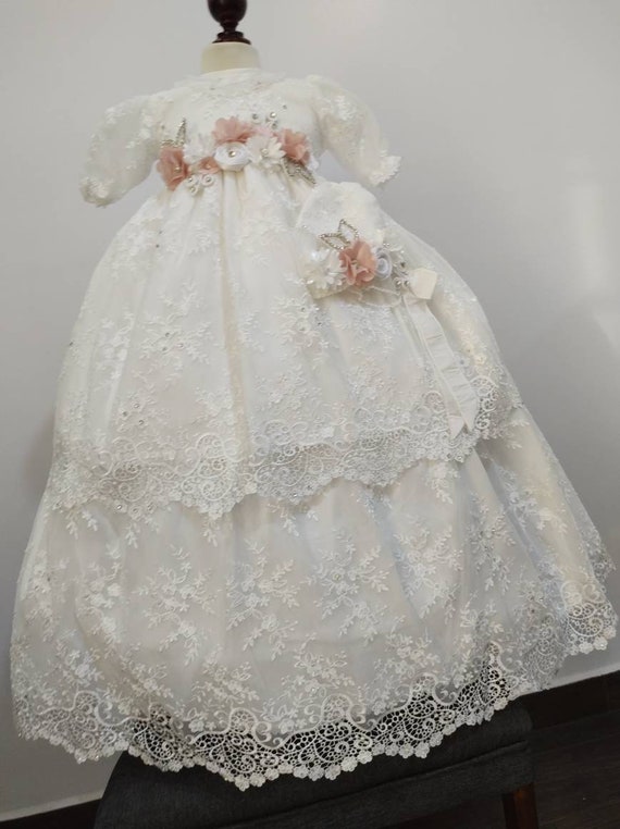 Beautiful Detachable Gown for Christening in White - Etsy