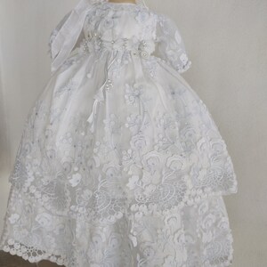 complete set, baptism christening gown with detachable skirt, Girl Christening gown, baby girl gown, blessing dress