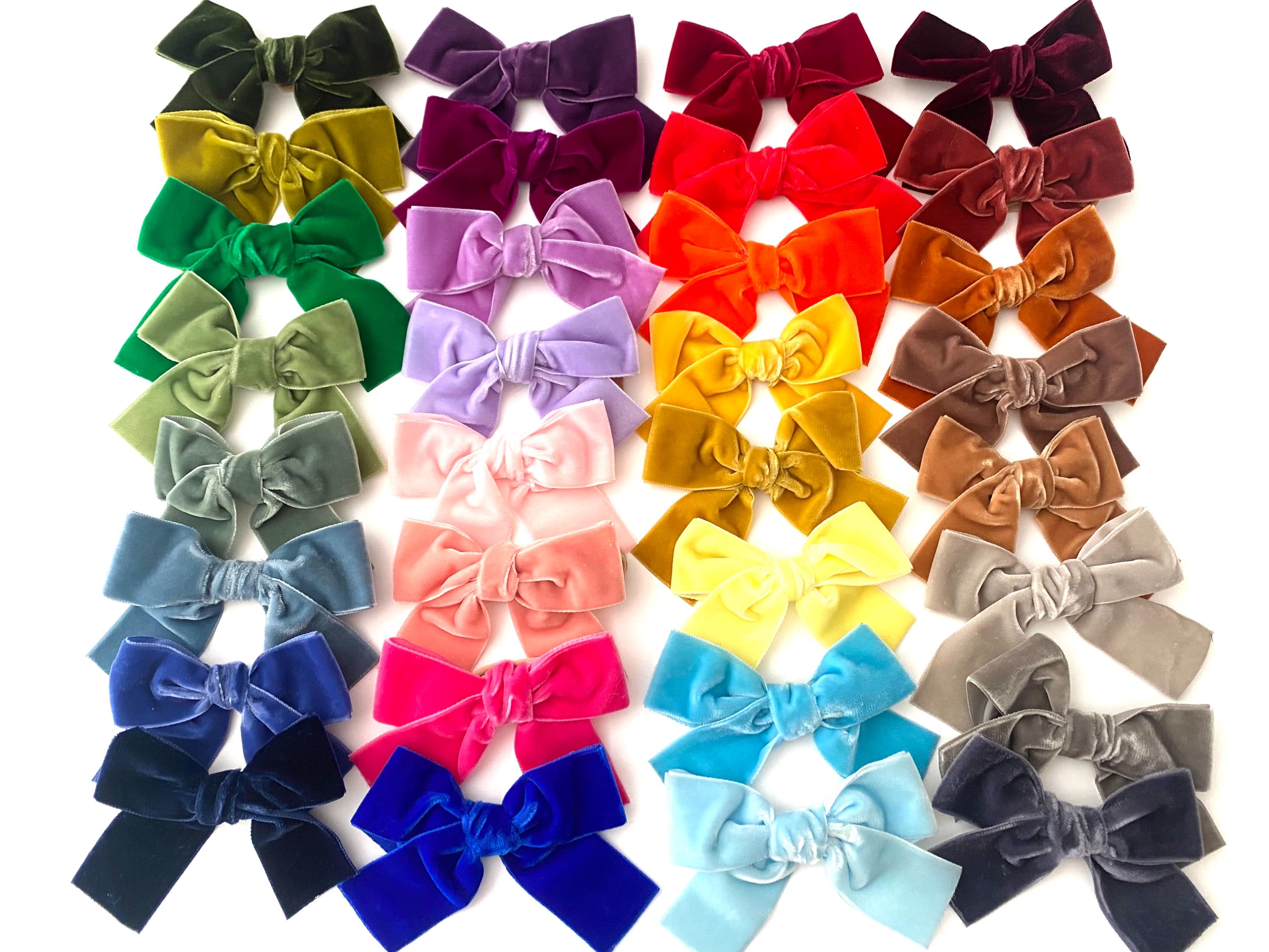 Velvet Hair Bow: Baby Headband or Hair Clip