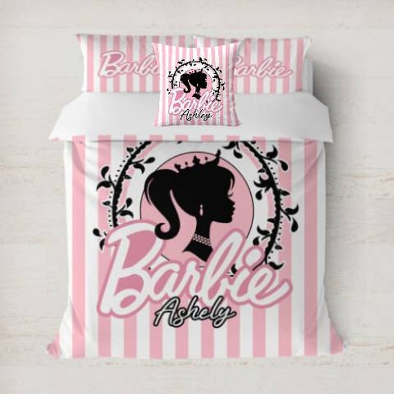 Victorian Barbie Duvet Cover Pink & White w/ 2 Pillowcases + Gift Il_570xn