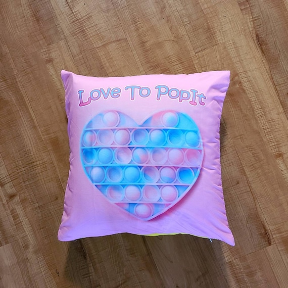 Love to Popit Pop It Pink Pastel Pillowcase 18x18 Yellow Lavender Double sided Cupcake Heart Il_570xn