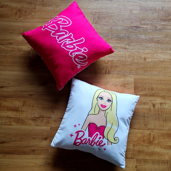 Hot Pink Blond Barbie inspired Pillowcase 16x16 Double Sided Case Only Il_570xn