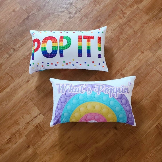 Popit Pop It Pillowcase 12x20 Rectangle Rainbow Pastel Double sided Il_570xn