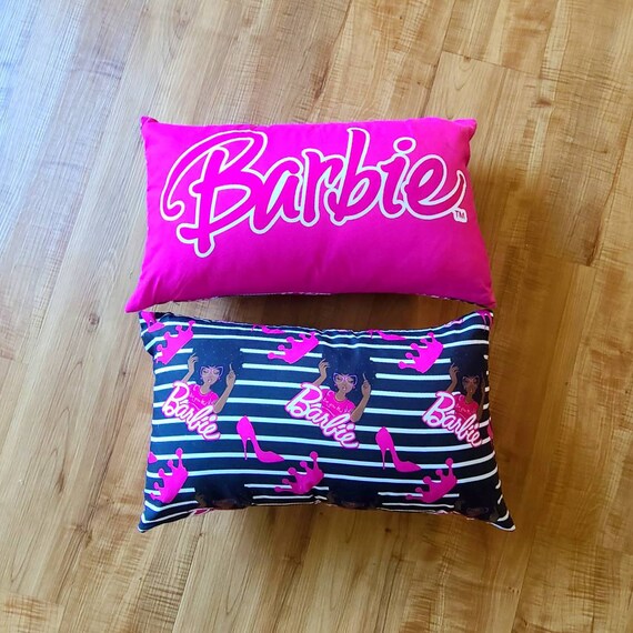 Barbie Inspired Hot Pink Black Lumbar Throw Pillowcase 12x20 Case Only Instock Il_570xn