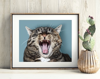 Custom Pet Portrait - Realistic Cat Drawing - Digital Print - Pet Memorial - Cat Lover Gifts - Custom Art - Pet Memorial - Pet Loss Portrait