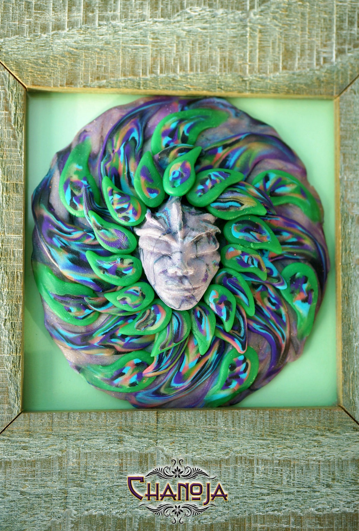 Psychedelic Wall Hangingtrippy Clay Art Spiral Elf UV Etsy Canada