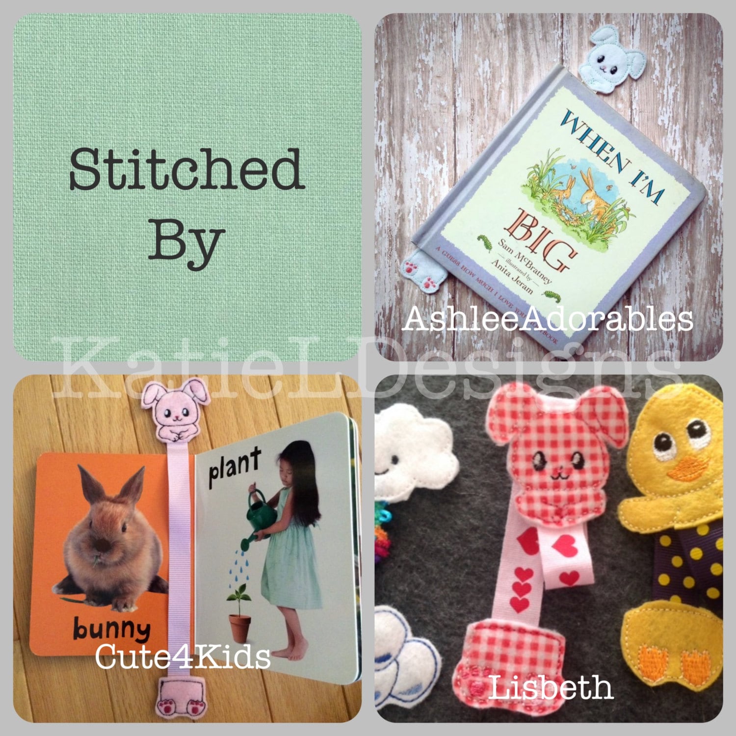 ITH Bunny Bookmark Machine Embroidery Design Pattern Download 4x4 in ...