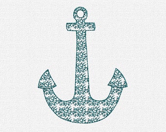 Anchor Machine Embroidery Design Instant Download 4x4 Modern Redwork Machine Embroidery Pattern Nautical