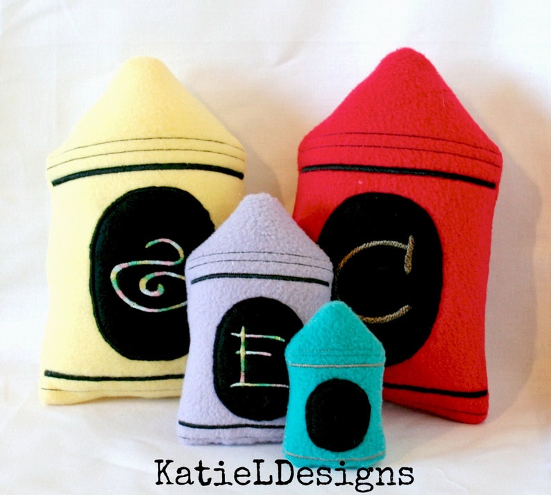 Ith crayon stuffie machine embroidery design pattern download  etsy