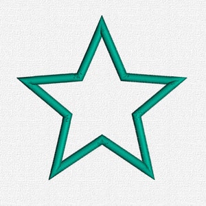 Star Applique Machine Embroidery Pattern Design Download 4x4 5x7 6x10 Basic Shapes
