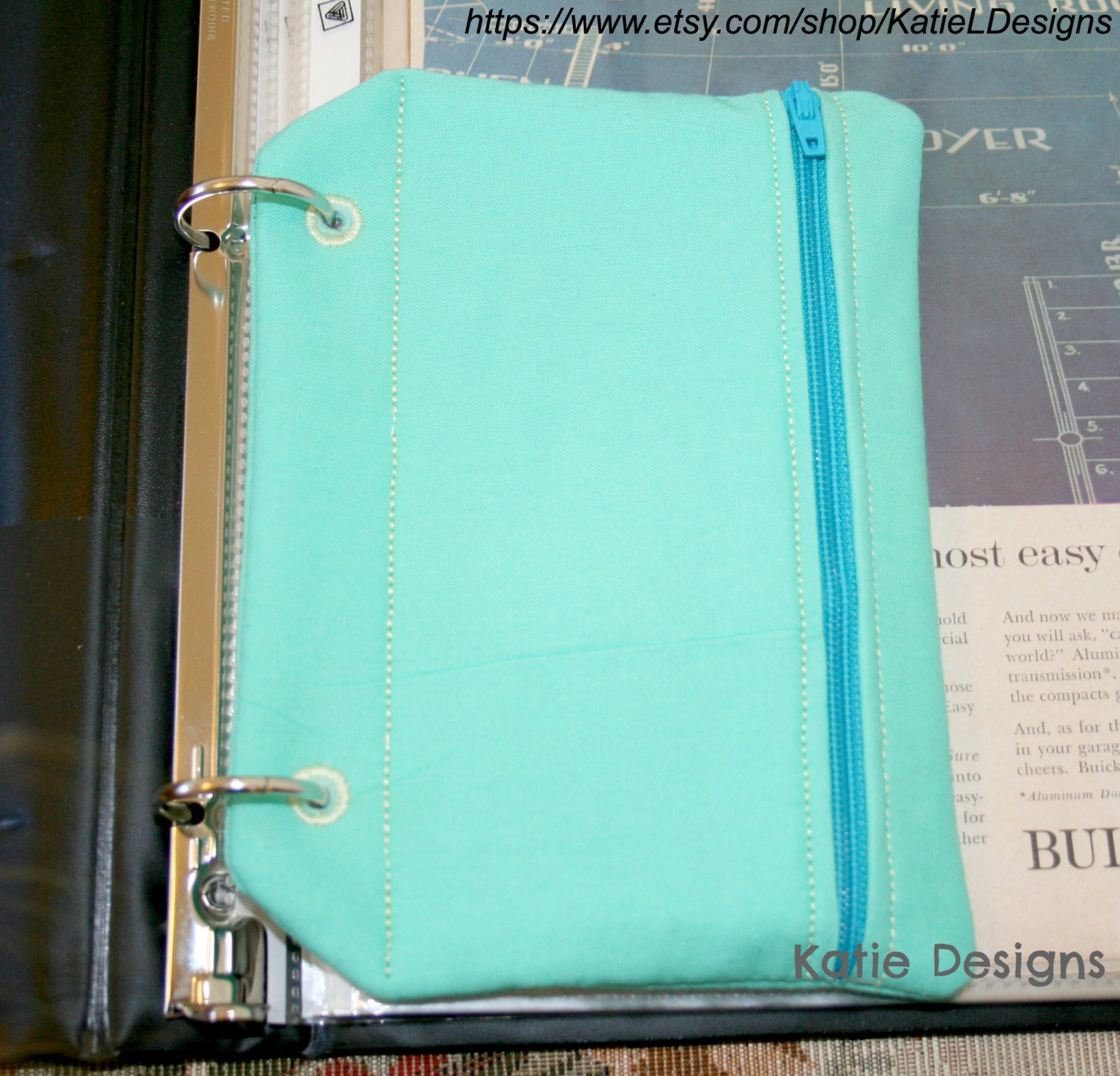 In The Hoop 3 Ring Binder Zipper Pouch Small Set Machine Etsy