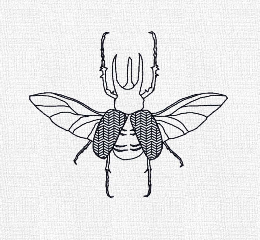 Chevron Rhino Beetle Redwork Machine Embroidery Design Pattern Download ...