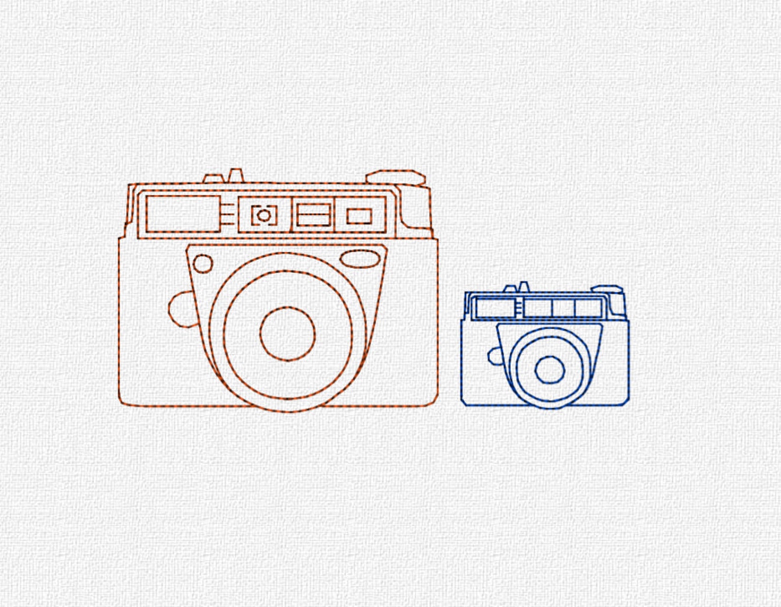 Vintage Camera Redwork Machine Embroidery Design Pattern Etsy