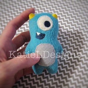 ITH Mini Monster Stuffie Machine Embroidery Design Pattern Download Stuffed 4x4 Fast In The Hoop