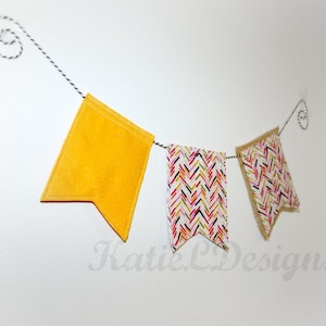 In The Hoop Easy Banner Set Machine Embroidery Design Pattern Download 6 Sizes Felt Banner Fast Easy ITH Project