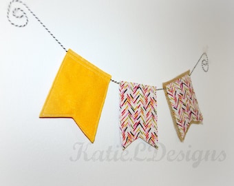 In The Hoop Easy Banner Set Machine Embroidery Design Pattern Download 6 Sizes Felt Banner Fast Easy ITH Project