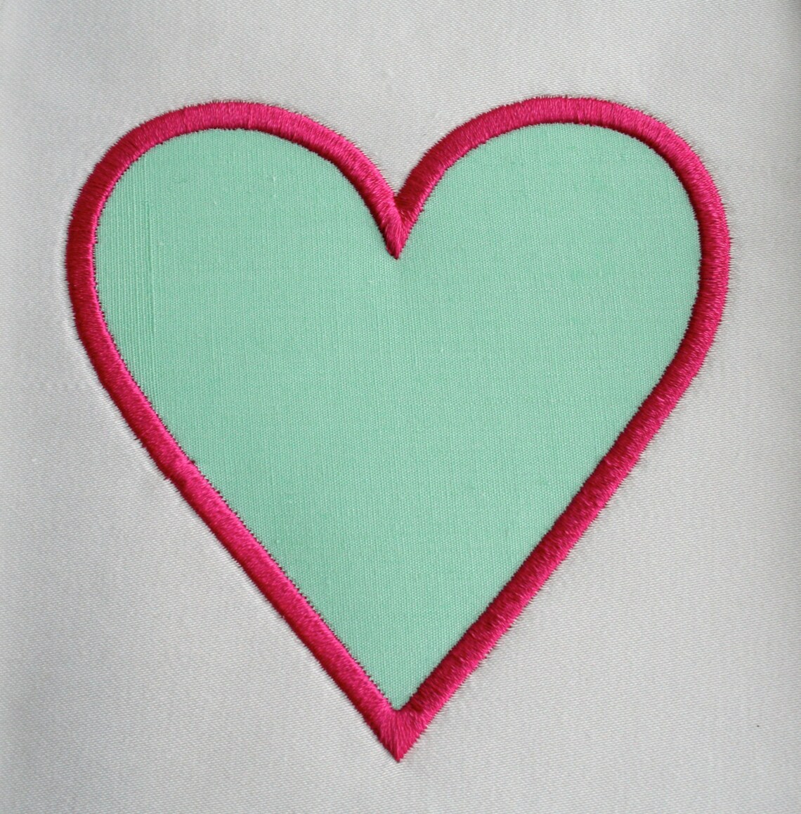 Heart Appliqué Embroidery Machine Pattern Design Download 4x4 Etsy