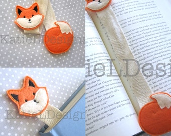 ITH Fox Bookmark Machine Embroidery Design Pattern Download In The Hoop Felt Ribbon Modern Woodland Animal Easy