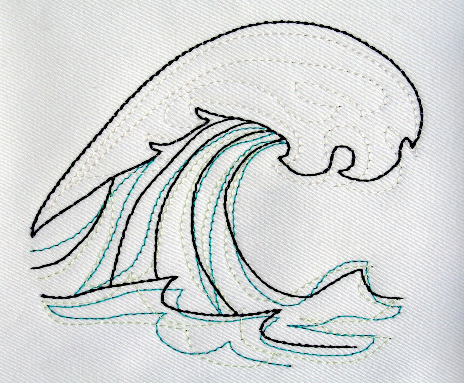 Wave Machine Embroidery Pattern Design Download 5 Sizes Modern Etsy