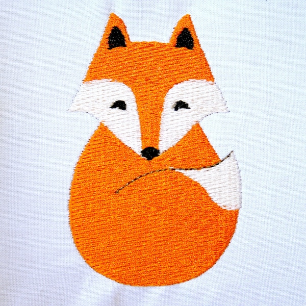 Filled Fox Machine Embroidery Design Pattern Download 3 Sizes Woodland Animal Embroidery Pattern