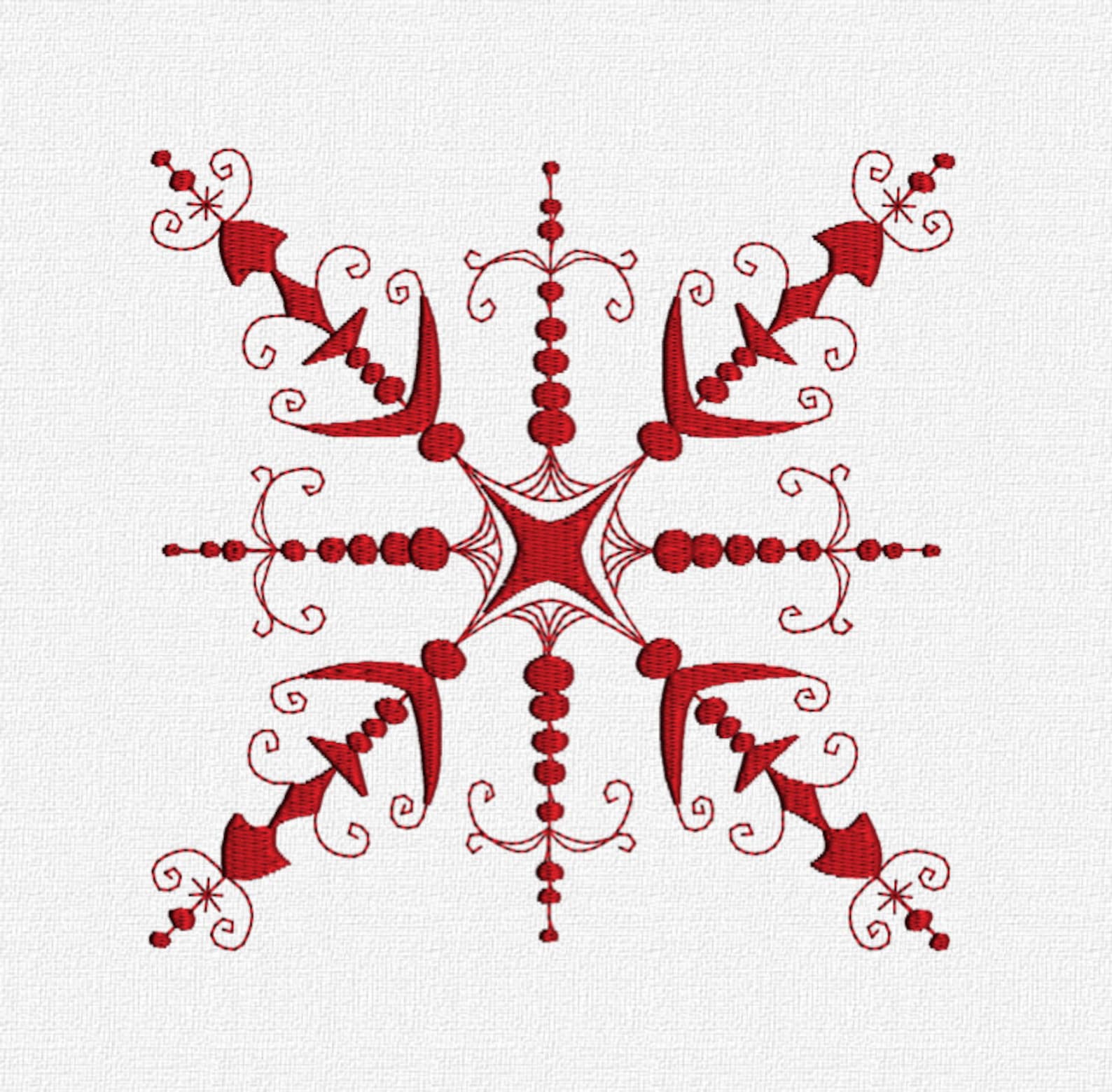 Redwork Snowflake Redwork Snowflake Machine Embroidery Design Pattern Download 4 Sizes ...